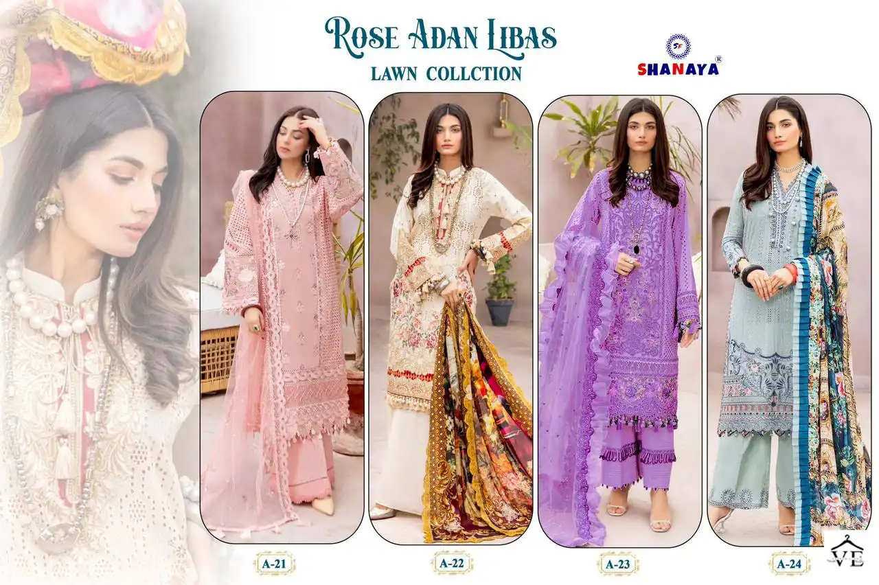 Shanaya Rose Adan Libas Cambric Cotton Wholesale Pakistani Suits Catalog — Wholesale Salwar Suits, MPA wholesale from Surat — view 9