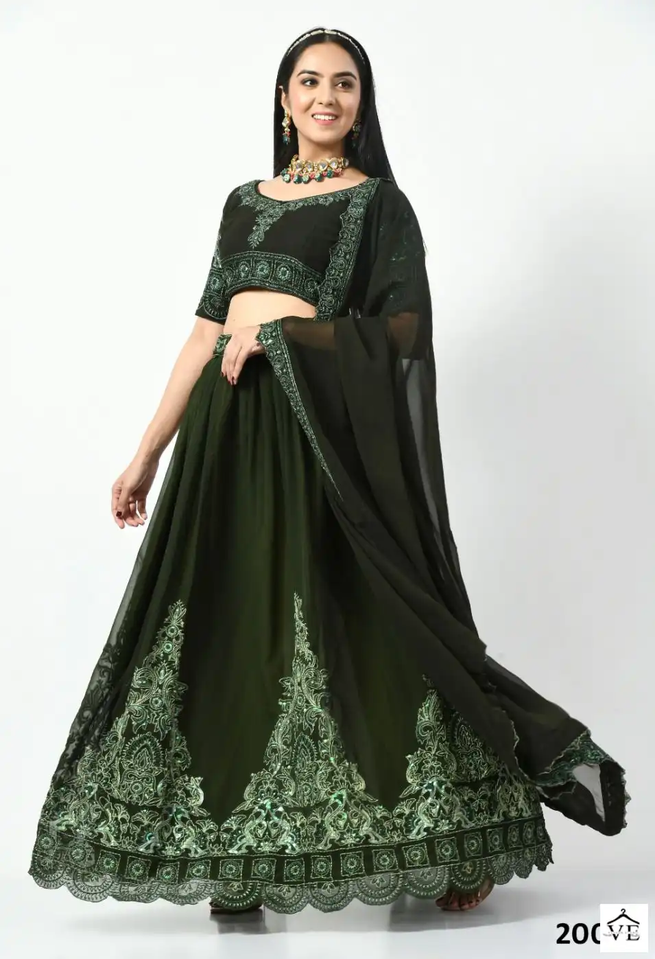 Biva Ruhika Faux Georgette Wholesale Lehenga Catalog — Wholesale Lehenga, MPA wholesale from Surat - Gallery Image 3