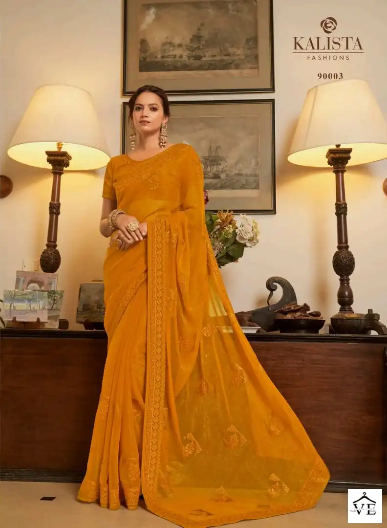 Kalista Rajshree Blooming Shimmer Wholesale Saree Catalog — Wholesale Sarees, MPA wholesale from Surat — view 4