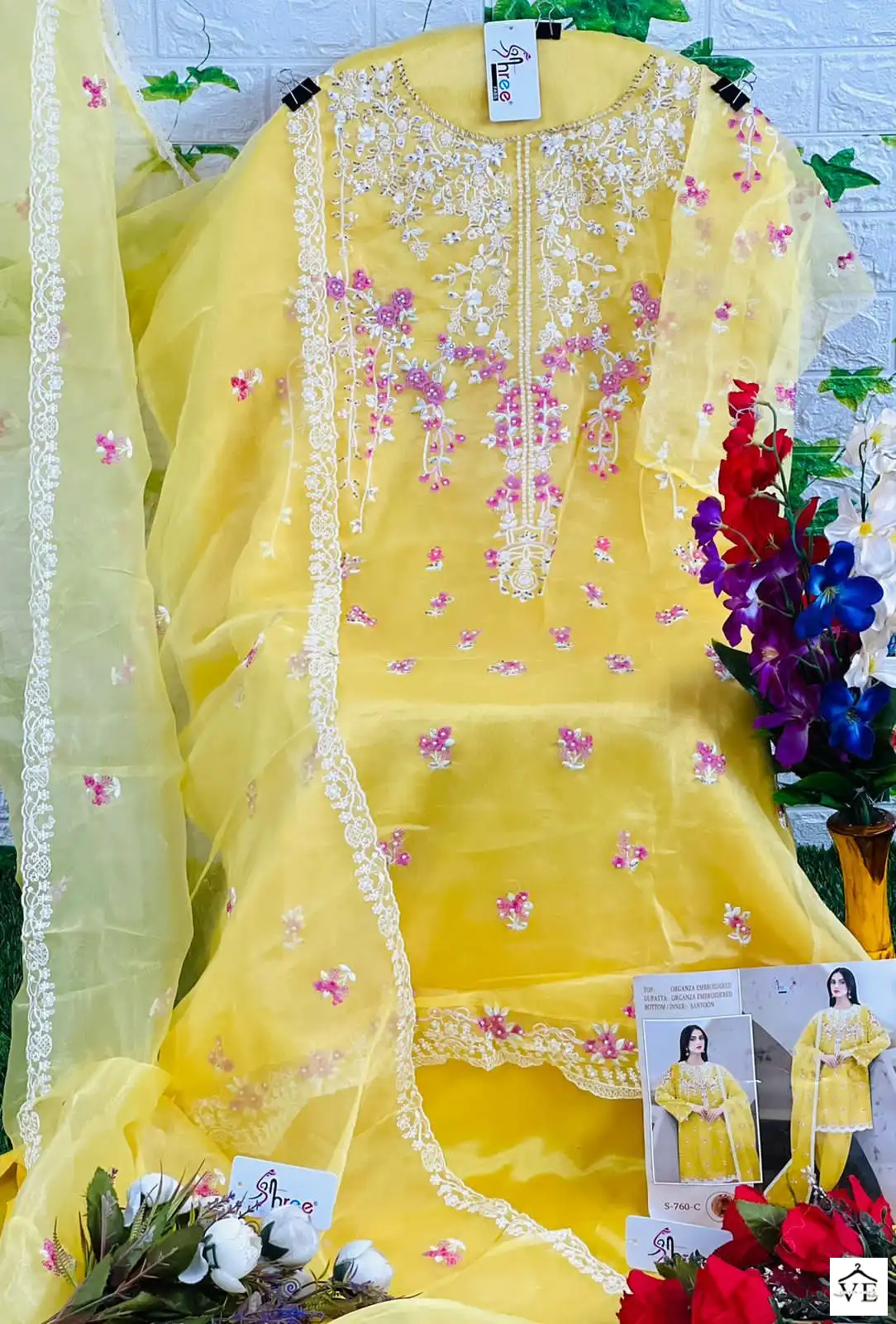 Shree Fabs S-760 Organza Wholesale Pakistani Suit Catalog — Wholesale Salwar Suits, MPA wholesale from Surat - Gallery Image 9