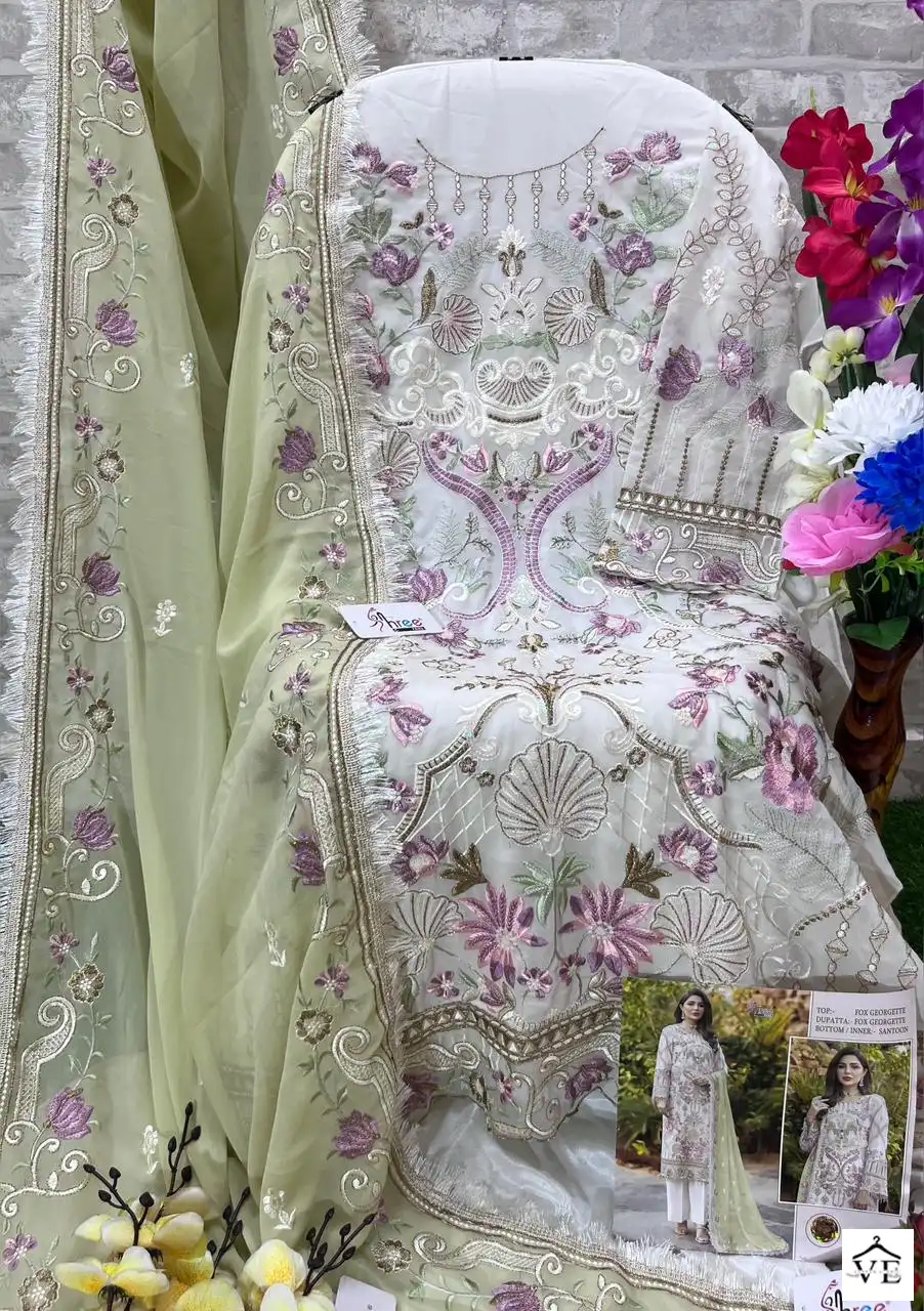 Shree Fab S 829 Georgette Wholesale Pakistani Salwar Suit Catalog — Wholesale Salwar Suits, MPA wholesale from Surat - Gallery Image 5