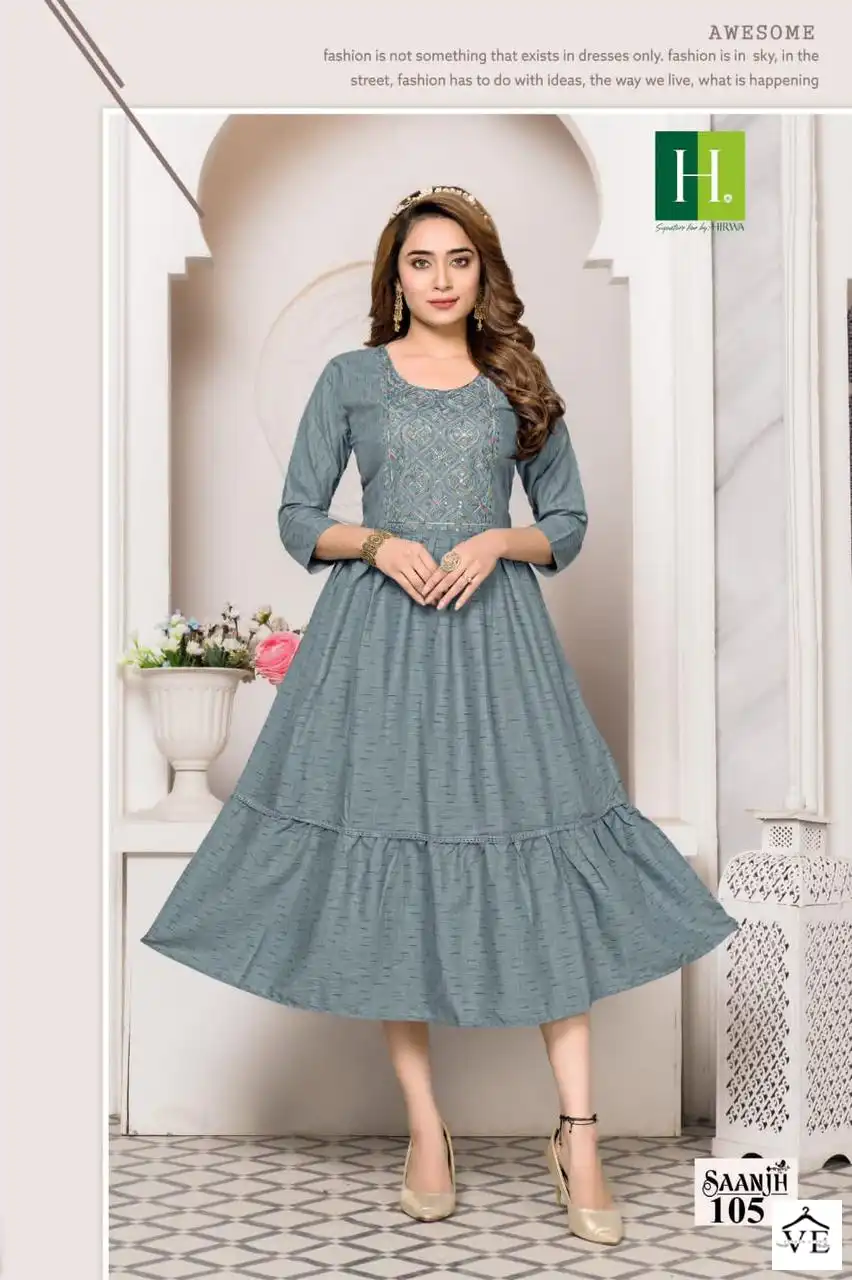Hirwa Saanjh Rayon Wholesale Gowns Catalog — Gown, MPA wholesale from Surat — view 3