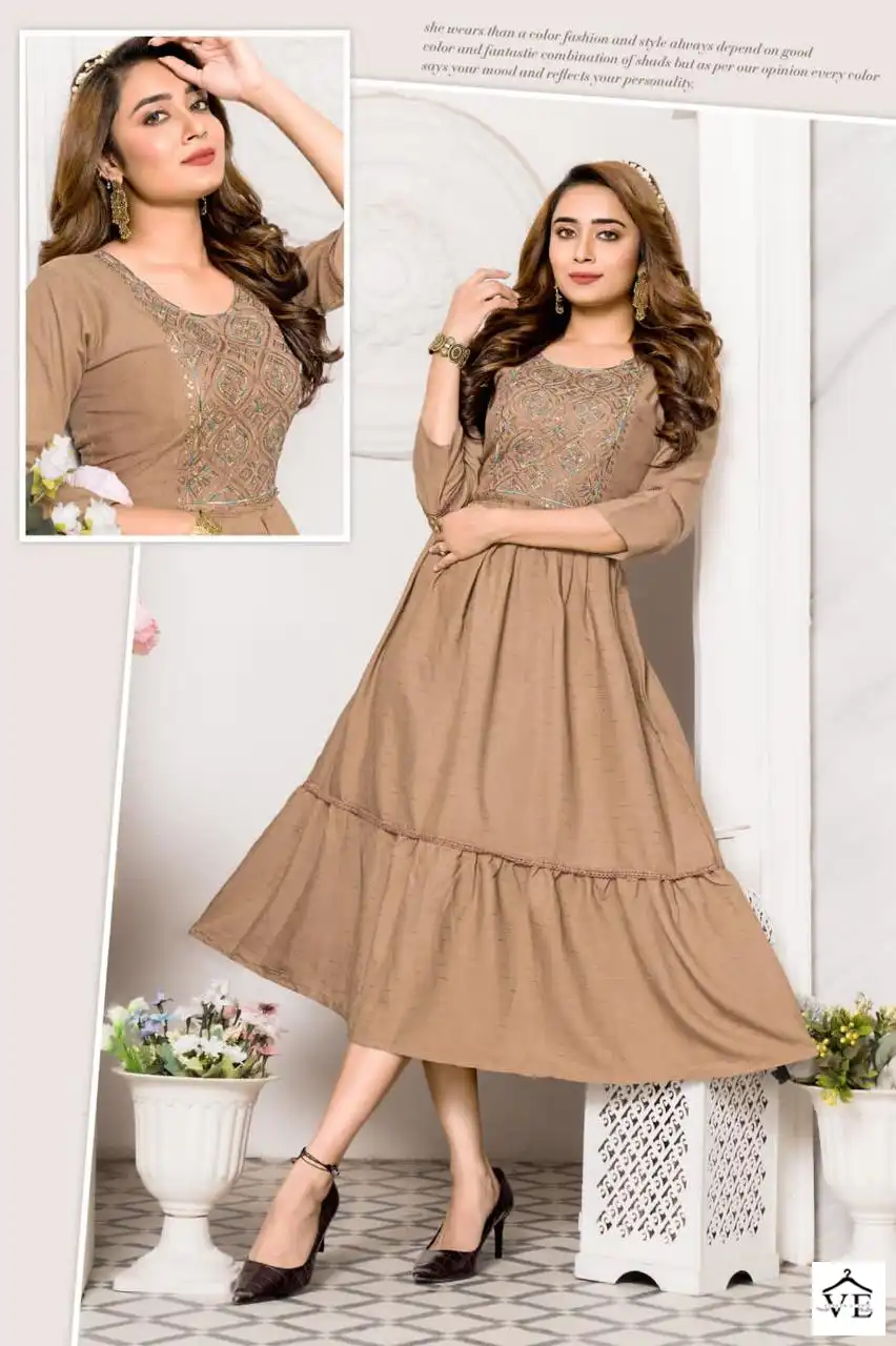 Hirwa Saanjh Rayon Wholesale Gowns Catalog — Gown, MPA wholesale from Surat — view 4