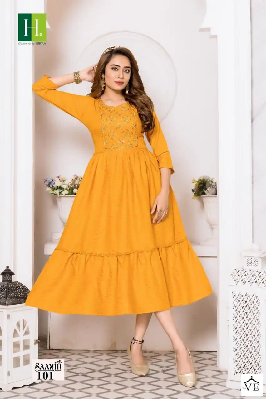 Hirwa Saanjh Rayon Wholesale Gowns Catalog — Gown, MPA wholesale from Surat — view 5