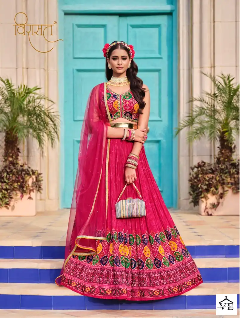 Virasat Saanvi Chinon Wholesale Designer Readymade Lehenga Catalog — Wholesale Lehenga, MPA wholesale from Surat - Gallery Image 3