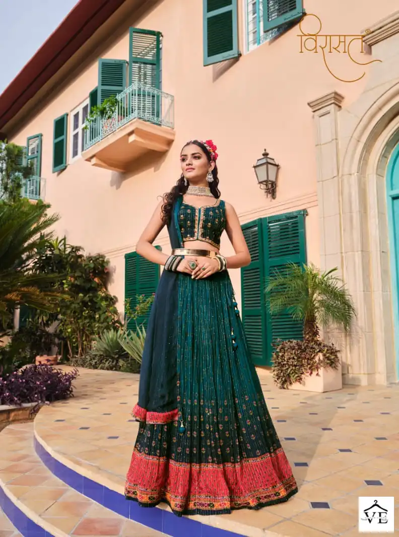 Virasat Saanvi Chinon Wholesale Designer Readymade Lehenga Catalog — Wholesale Lehenga, MPA wholesale from Surat - Gallery Image 4
