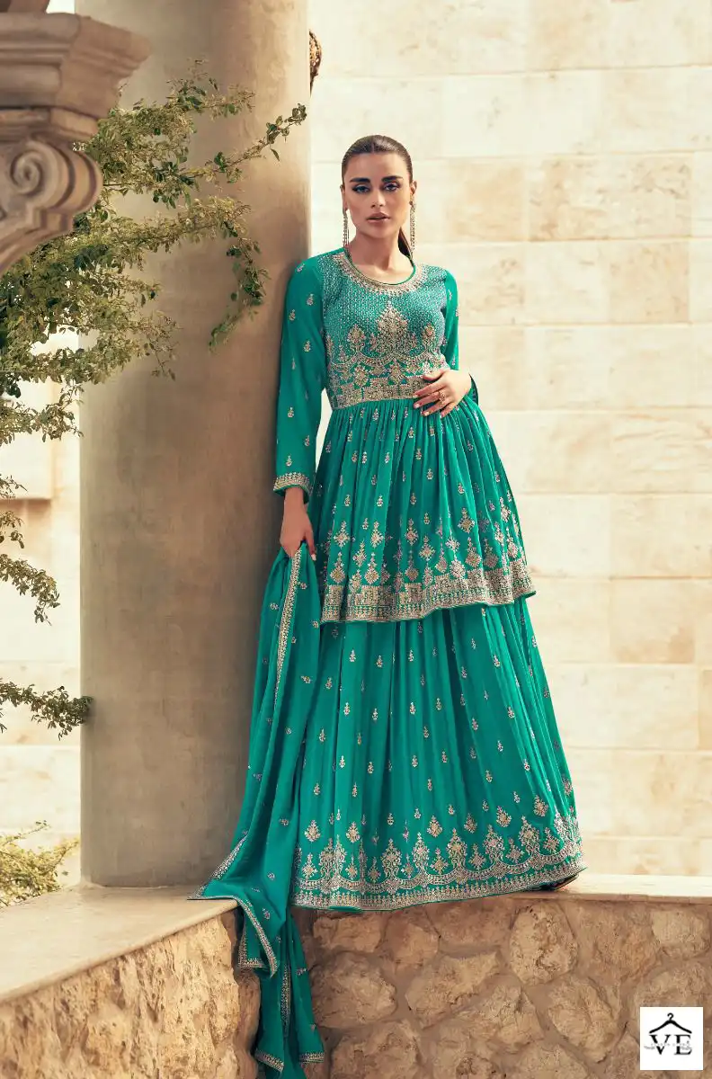 Aashirwad Sadaf Real Georgette Wholesale Readymade Suits Catalog — Wholesale Salwar Suits, Aashirwad Creation wholesale from Surat - Gallery Image 2