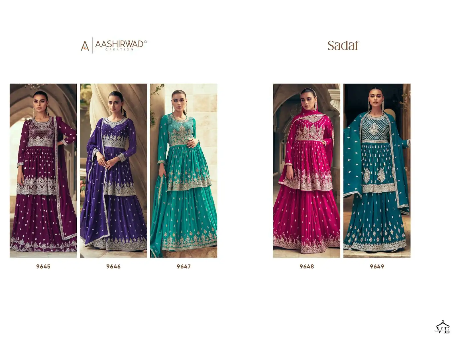 Aashirwad Sadaf Real Georgette Wholesale Readymade Suits Catalog — Wholesale Salwar Suits, Aashirwad Creation wholesale from Surat — view 6