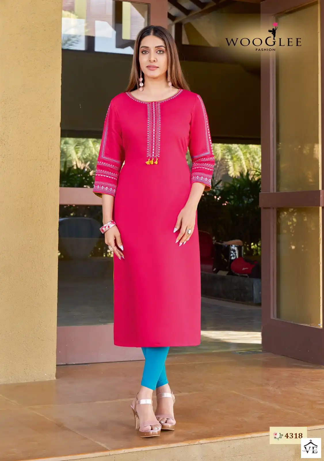 Wooglee Sakshi Vol 4 Rayon Weaving Wholesale Kurtis Catalog — Wholesale Kurtis, MPA wholesale from Surat - Gallery Image 2