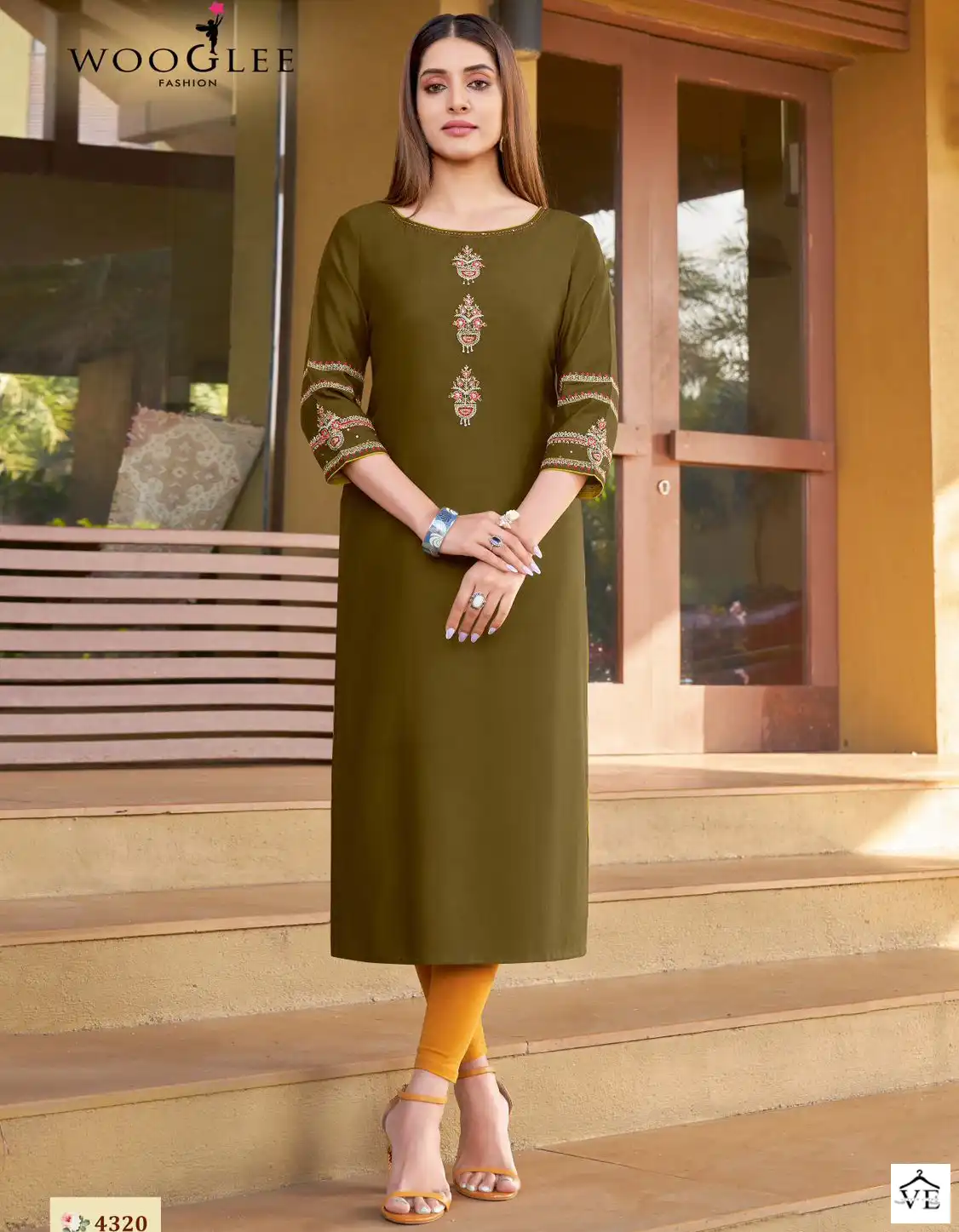 Wooglee Sakshi Vol 4 Rayon Weaving Wholesale Kurtis Catalog — Wholesale Kurtis, MPA wholesale from Surat — view 1