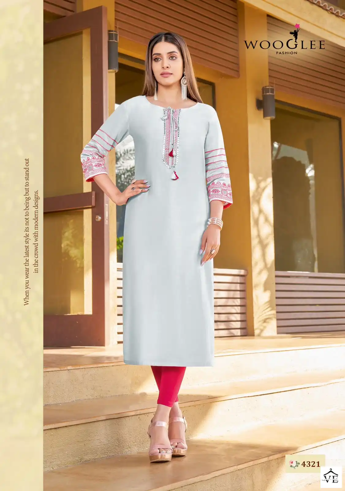 Wooglee Sakshi Vol 4 Rayon Weaving Wholesale Kurtis Catalog — Wholesale Kurtis, MPA wholesale from Surat - Gallery Image 6