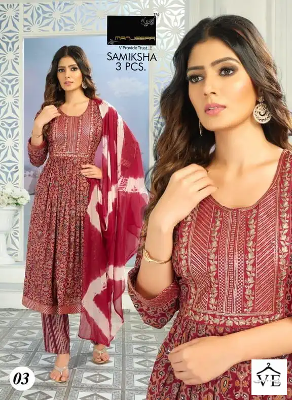 Manjeera Samiksha Rayon Wholesale Readymade Salwar Suit Catalog — Wholesale Salwar Suits, MPA wholesale from Surat - Gallery Image 4