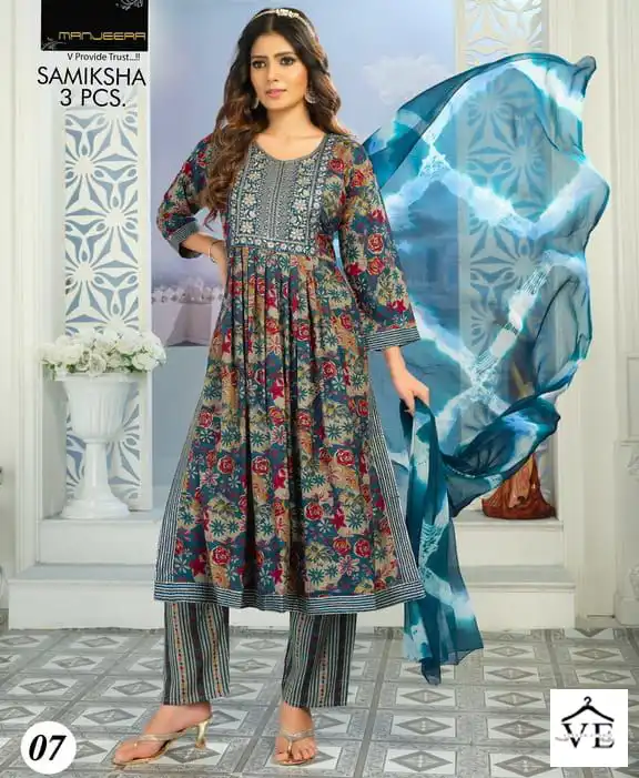Manjeera Samiksha Rayon Wholesale Readymade Salwar Suit Catalog — Wholesale Salwar Suits, MPA wholesale from Surat — view 1