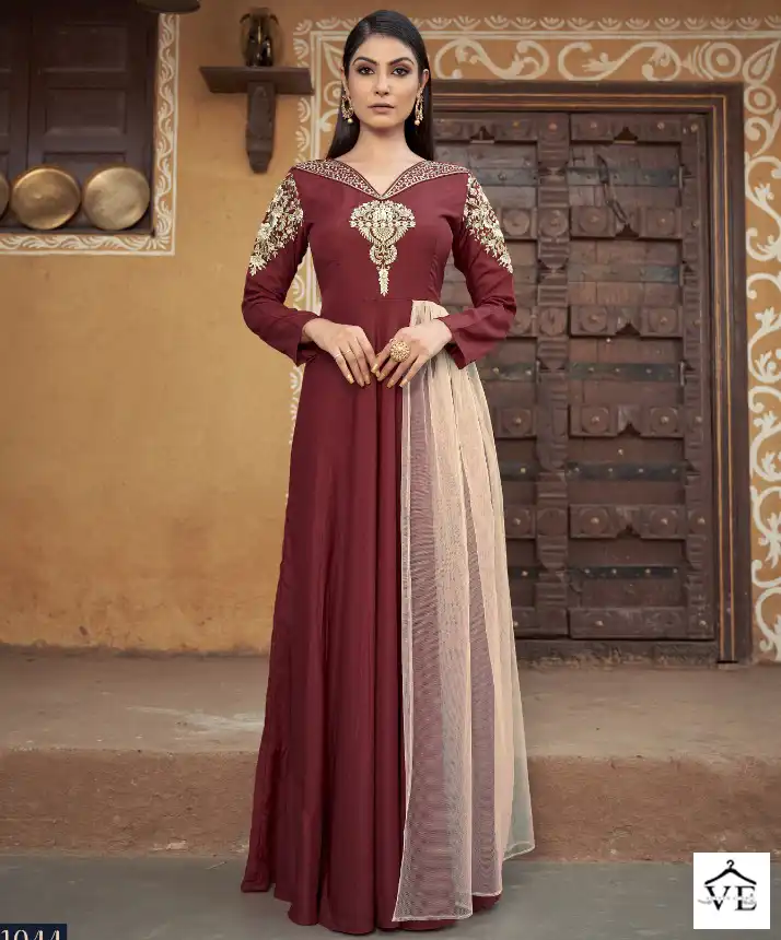 Vardan Designer Sara Vol-1 Heavy Muslin Wholesale Gown Catalog — Wholesale Kurtis, MPA wholesale from Surat — view 1
