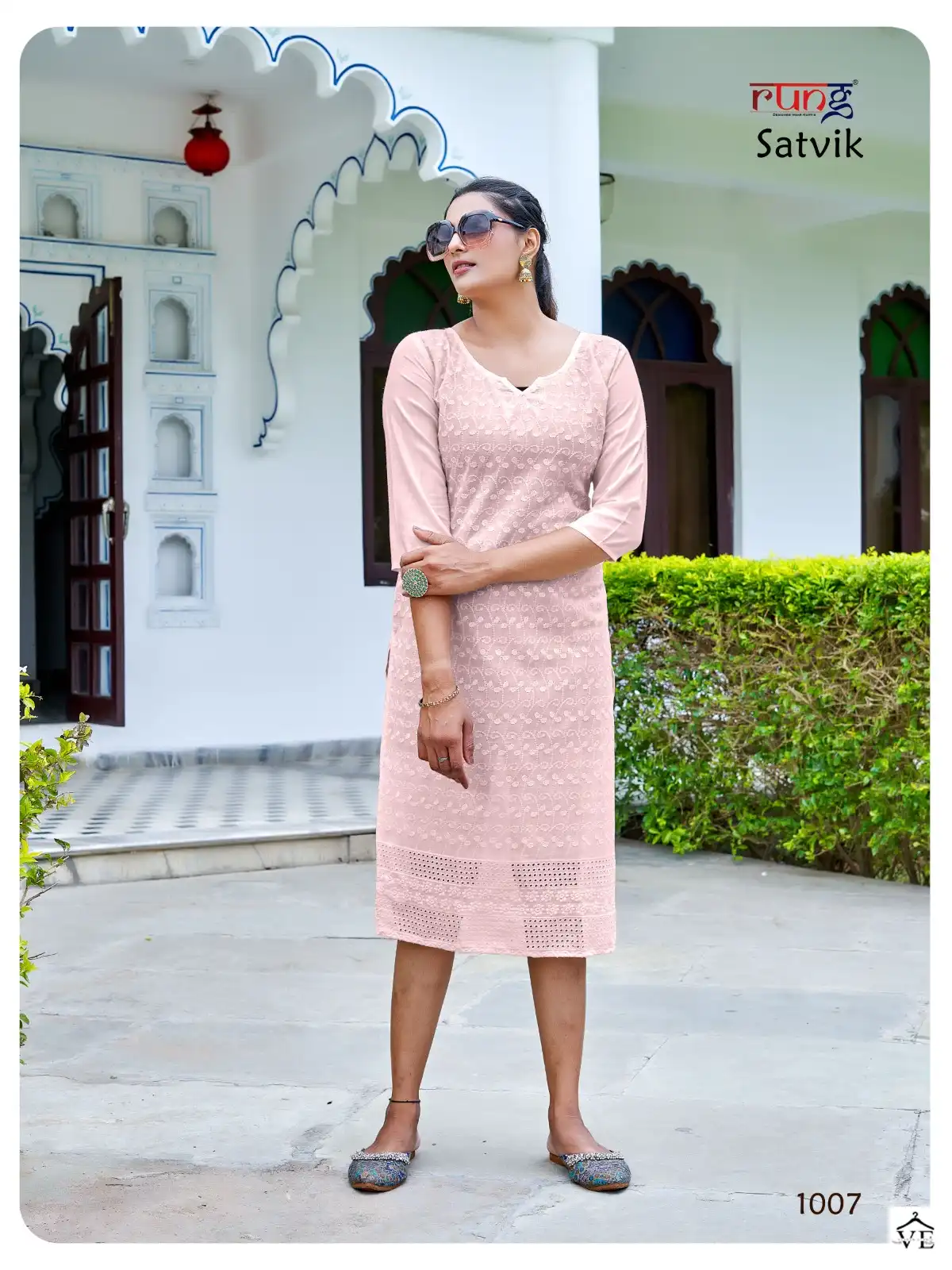 Rung Satvik Heavy Chiken Cotton Wholesale Kurtis Catalog — Wholesale Kurtis, MPA wholesale from Surat — view 10