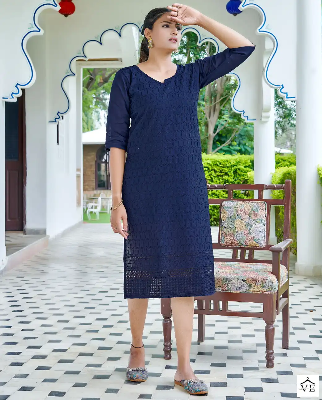 Rung Satvik Heavy Chiken Cotton Wholesale Kurtis Catalog — Wholesale Kurtis, MPA wholesale from Surat — view 1