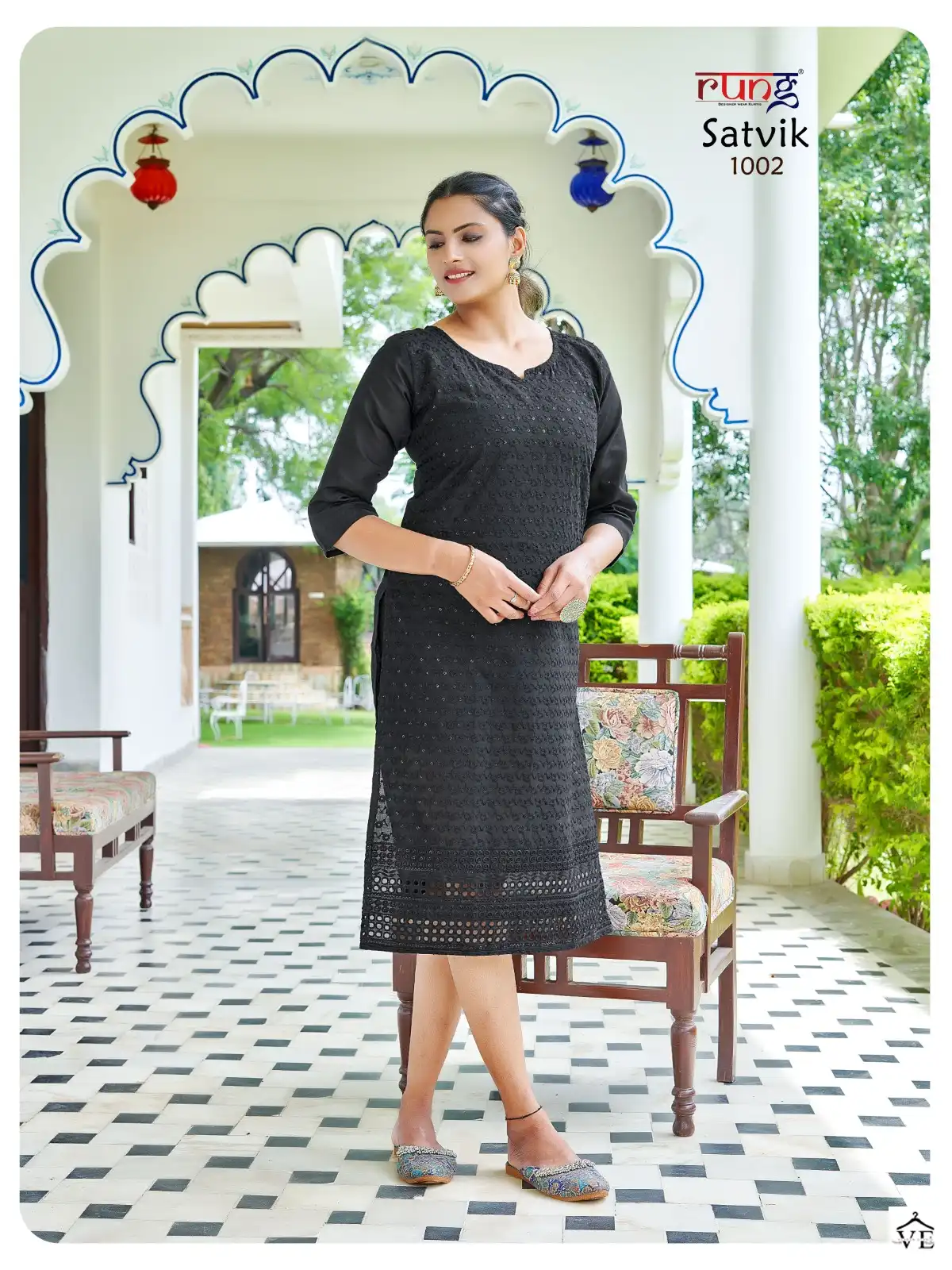 Rung Satvik Heavy Chiken Cotton Wholesale Kurtis Catalog — Wholesale Kurtis, MPA wholesale from Surat — view 6