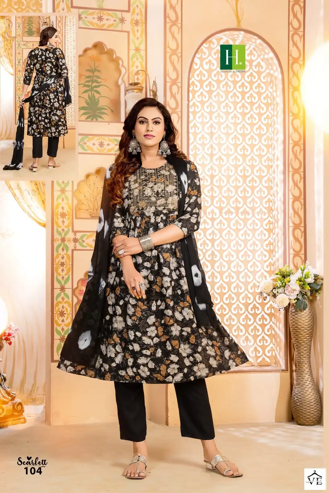Hirwa Scarleltt Heavy Rayon Wholesale Readymade Suits Catalog — Wholesale Salwar Suits, MPA wholesale from Surat - Gallery Image 3