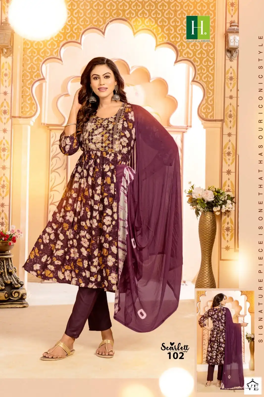 Hirwa Scarleltt Heavy Rayon Wholesale Readymade Suits Catalog — Wholesale Salwar Suits, MPA wholesale from Surat - Gallery Image 4