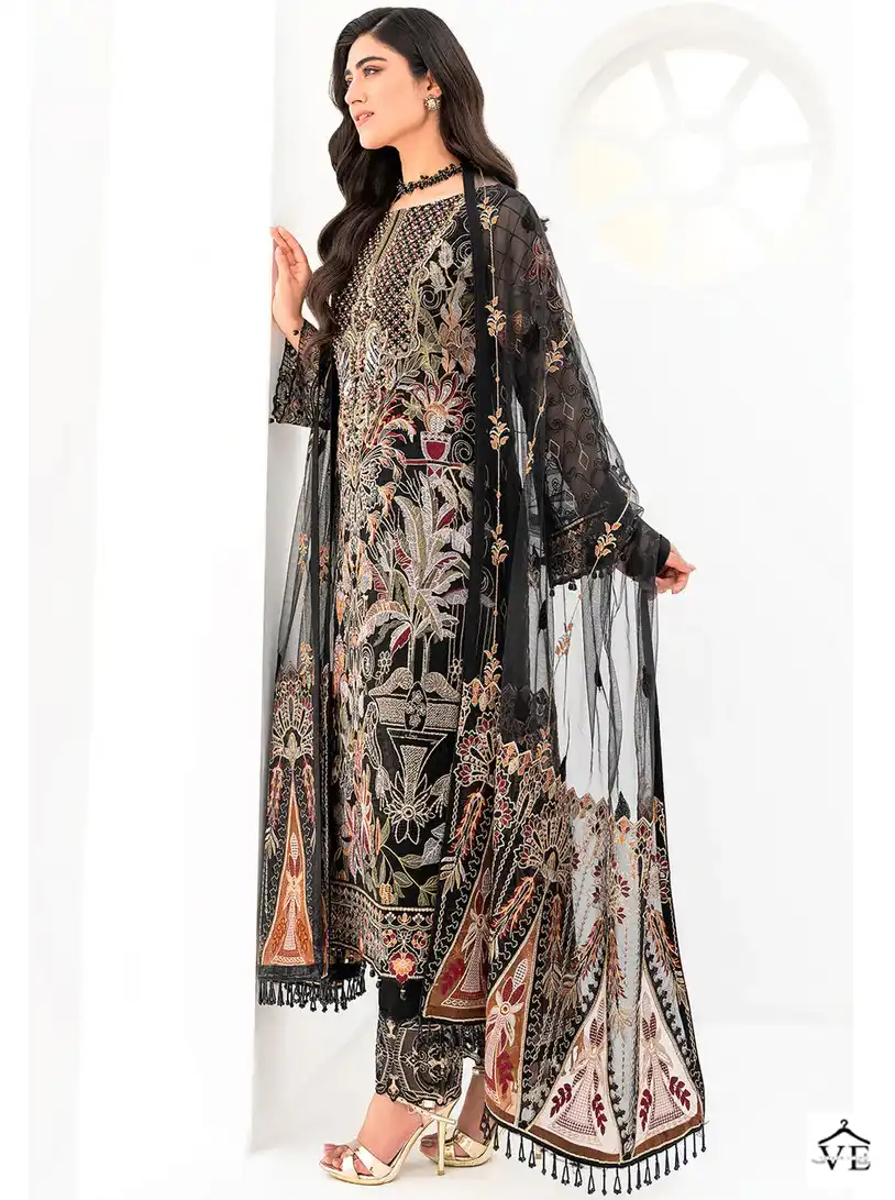 VE SF-145 Heavy Faux Georgette Wholesale Pakistani Suit Catalog — Wholesale Salwar Suits, MPA wholesale from Surat — view 1