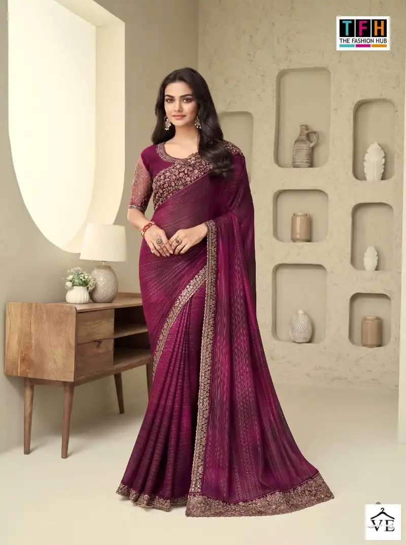 TFH Silver Screen Vol 18 Shimmer Silk Wholesale Designer Saree Catalog — Wholesale Sarees, MPA wholesale from Surat - Gallery Image 9