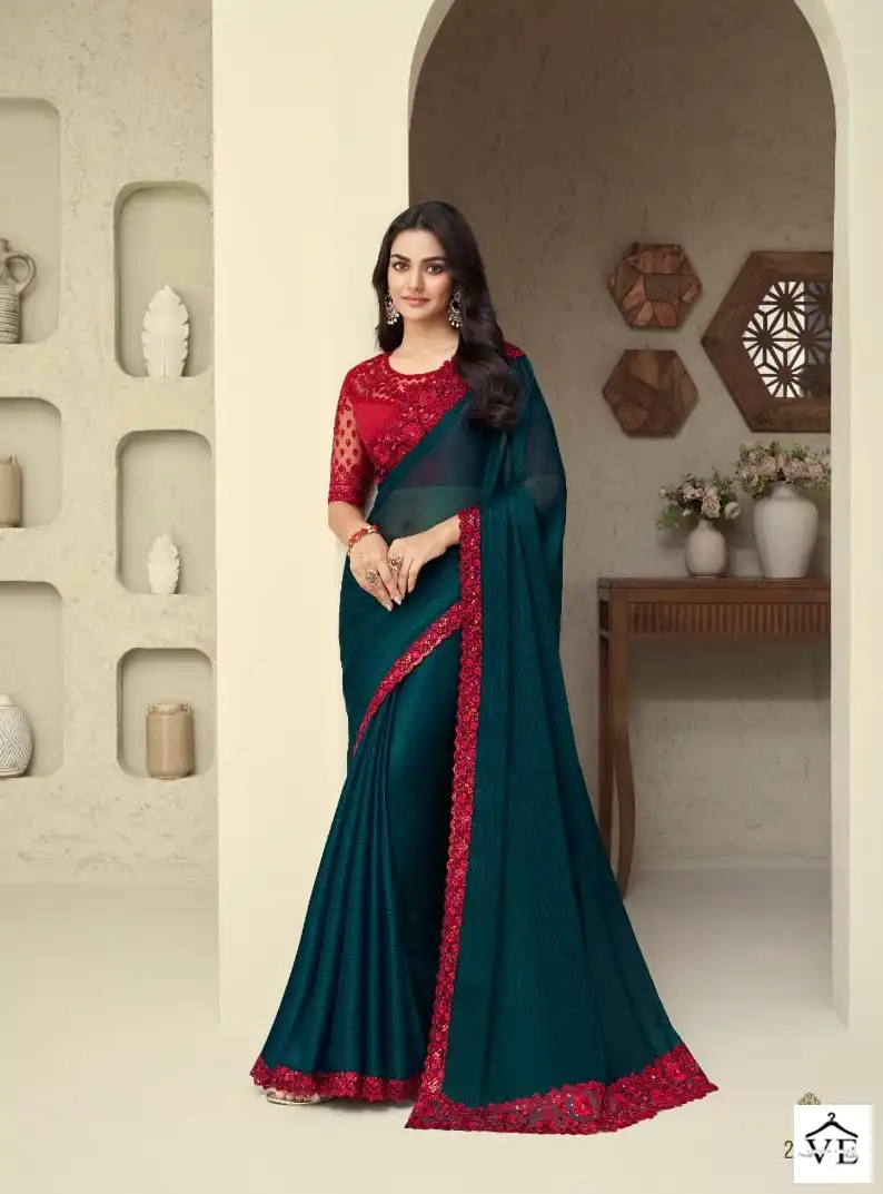 TFH Silver Screen Vol 18 Shimmer Silk Wholesale Designer Saree Catalog — Wholesale Sarees, MPA wholesale from Surat - Gallery Image 2