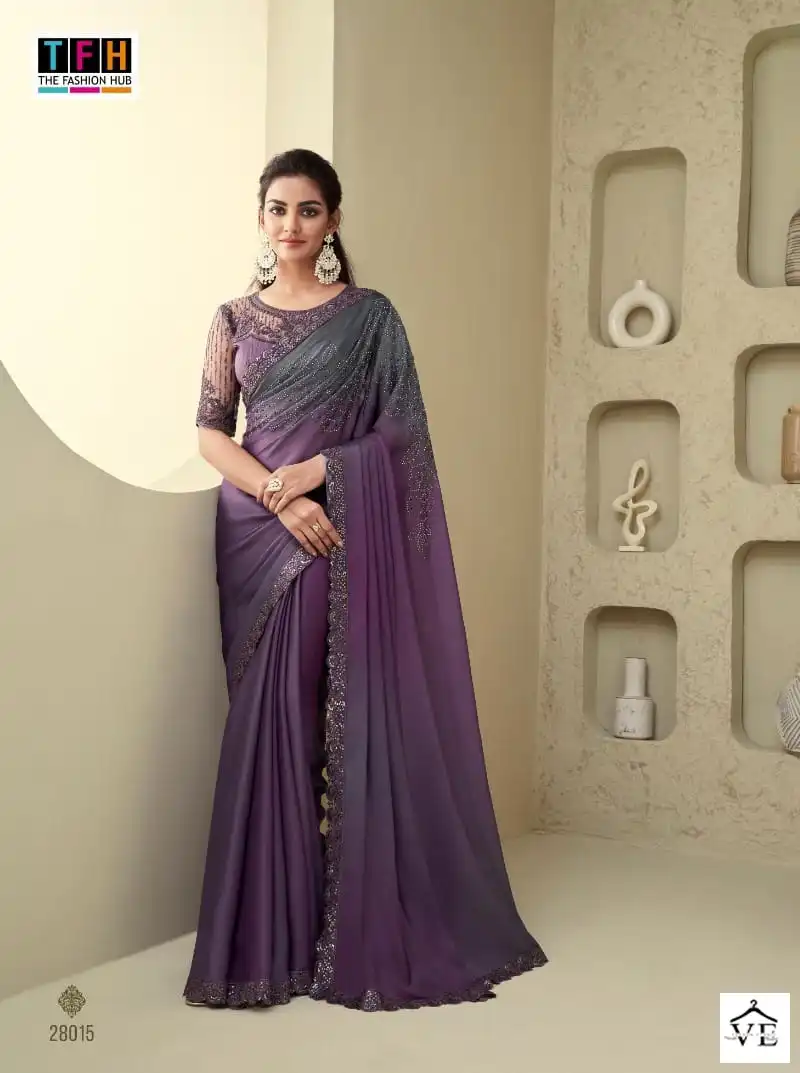 TFH Silver Screen Vol 18 Shimmer Silk Wholesale Designer Saree Catalog — Wholesale Sarees, MPA wholesale from Surat - Gallery Image 5