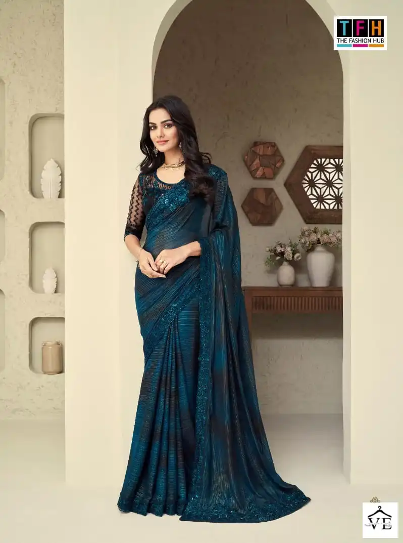 TFH Silver Screen Vol 18 Shimmer Silk Wholesale Designer Saree Catalog — Wholesale Sarees, MPA wholesale from Surat - Gallery Image 15