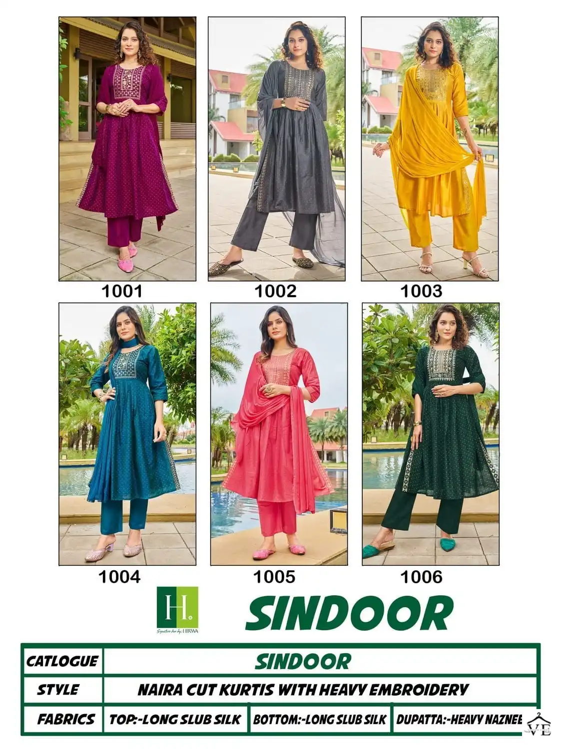 Hirwa Sindoor Long Slub Silk Wholesale Readymade Salwar Suit Catalog — Wholesale Salwar Suits, MPA wholesale from Surat — view 7
