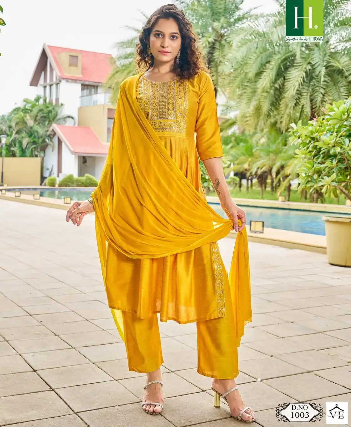 Hirwa Sindoor Long Slub Silk Wholesale Readymade Salwar Suit Catalog — Wholesale Salwar Suits, MPA wholesale from Surat — view 1