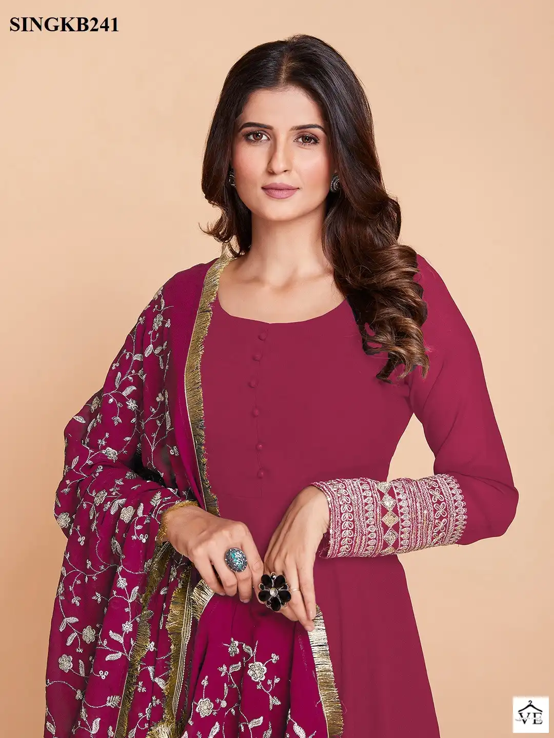 Arya Singk B241 Pink Faux Georgette Wholesale Readymade Suit — Wholesale Salwar Suits, MPA wholesale from Surat - Gallery Image 4