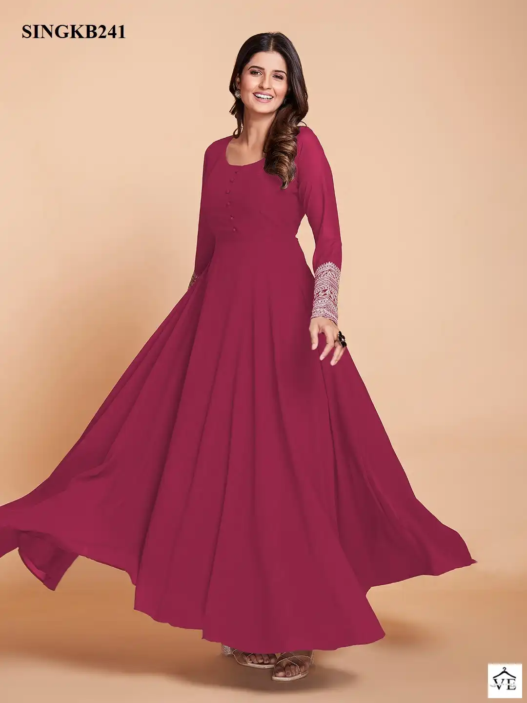 Arya Singk B241 Pink Faux Georgette Wholesale Readymade Suit — Wholesale Salwar Suits, MPA wholesale from Surat - Gallery Image 5