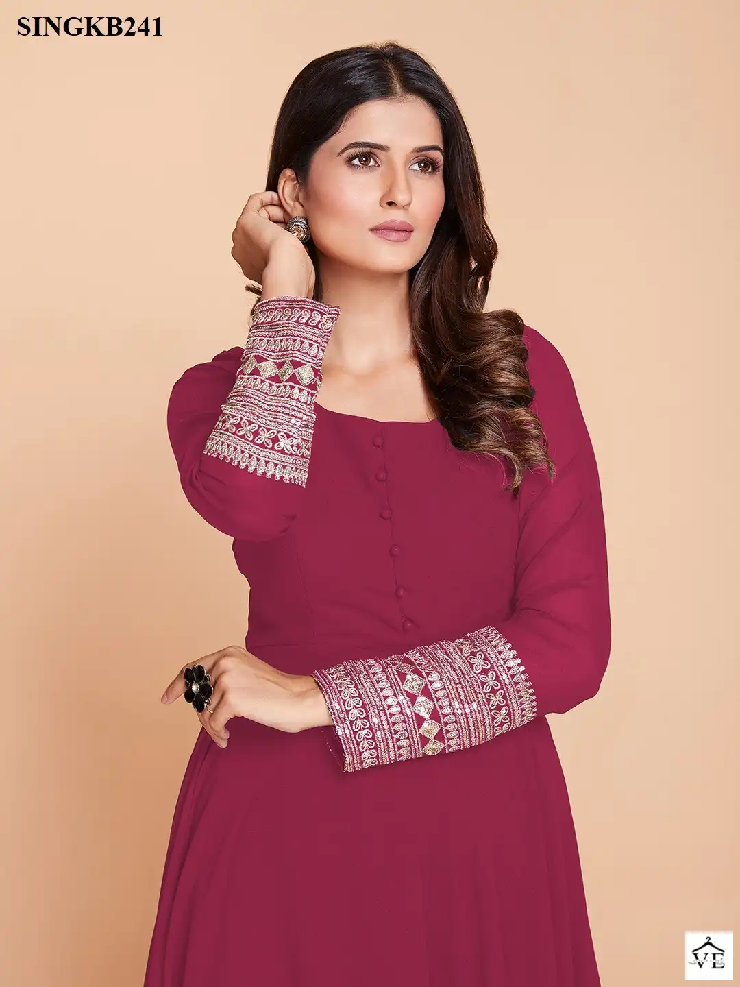 Arya Singk B241 Pink Faux Georgette Wholesale Readymade Suit — Wholesale Salwar Suits, MPA wholesale from Surat - Gallery Image 2