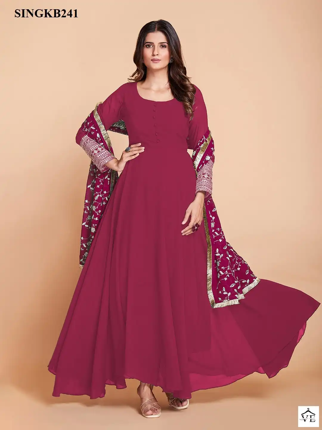 Arya Singk B241 Pink Faux Georgette Wholesale Readymade Suit — Wholesale Salwar Suits, MPA wholesale from Surat — view 6
