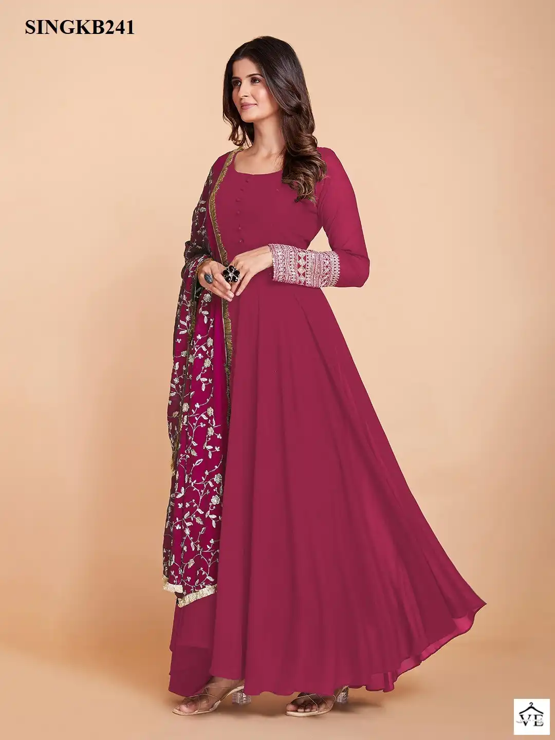 Arya Singk B241 Pink Faux Georgette Wholesale Readymade Suit — Wholesale Salwar Suits, MPA wholesale from Surat - Gallery Image 3