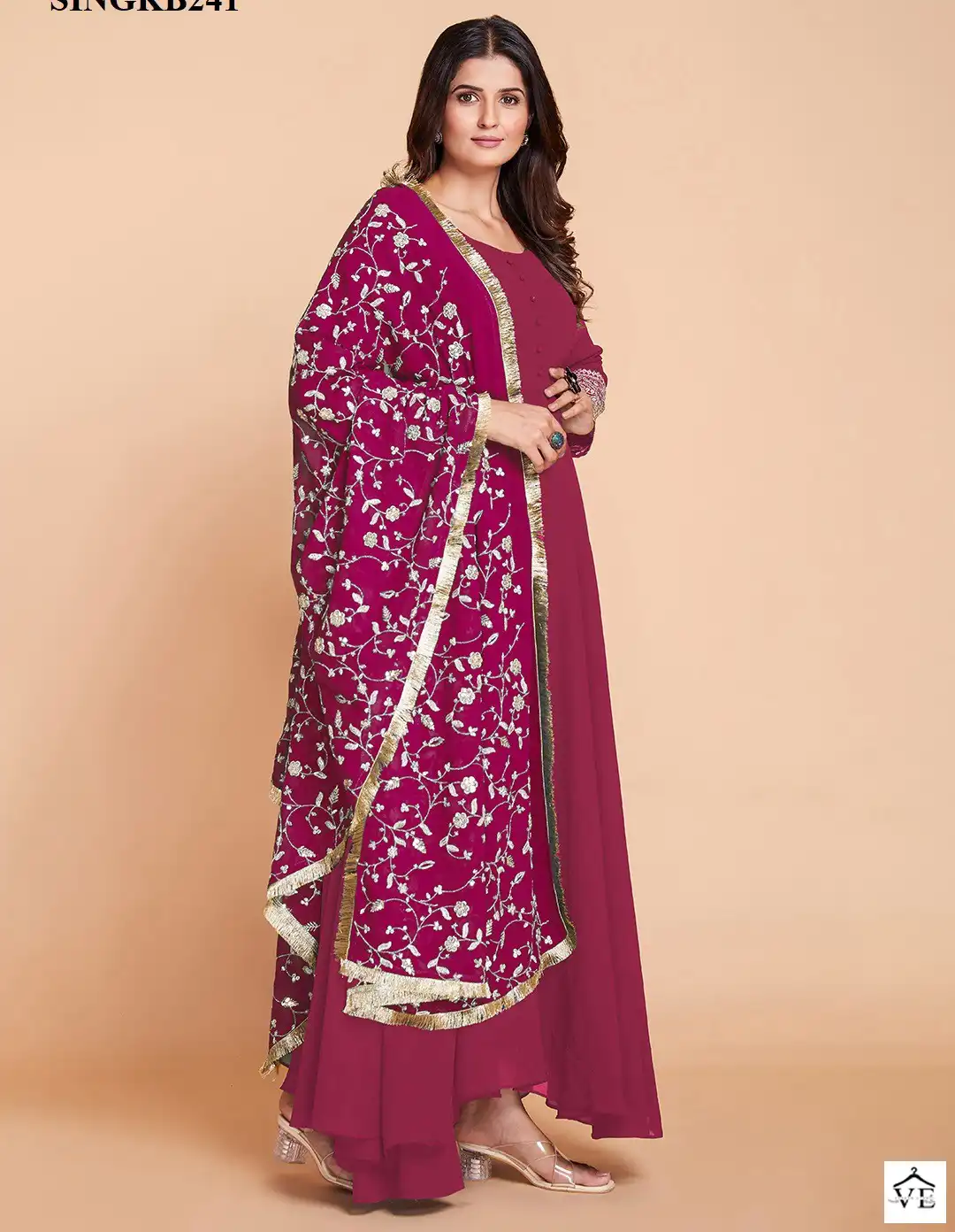 Arya Singk B241 Pink Faux Georgette Wholesale Readymade Suit — Wholesale Salwar Suits, MPA wholesale from Surat — view 1