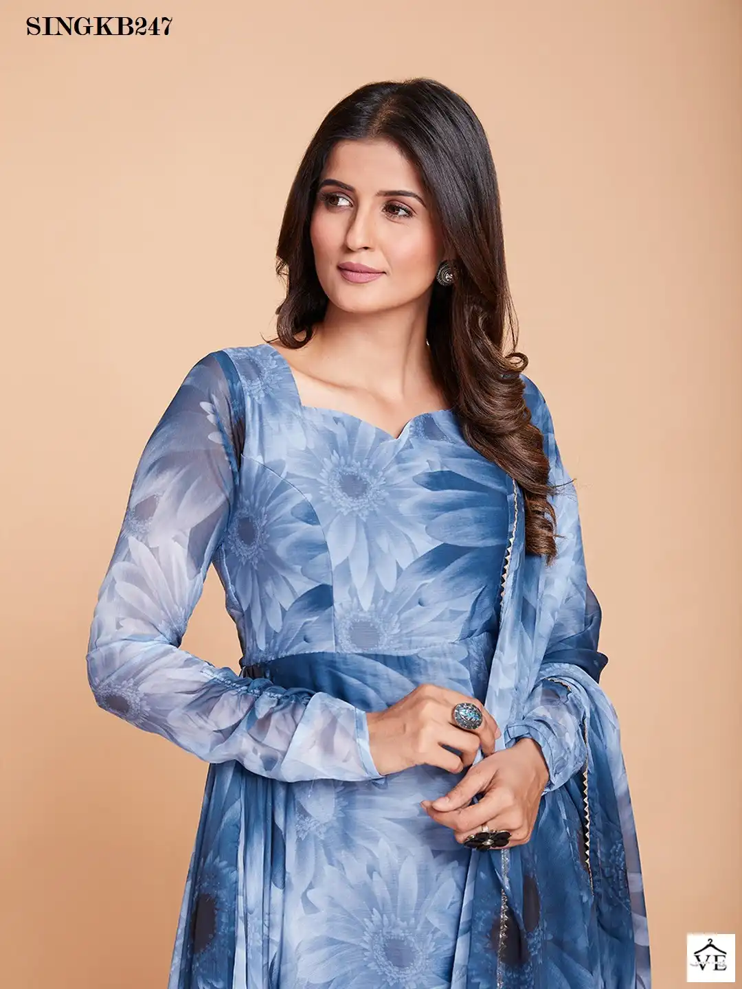 Arya Sing KB 247 Faux Georgette Wholesale Readymade Suit — Wholesale Salwar Suits, MPA wholesale from Surat — view 2