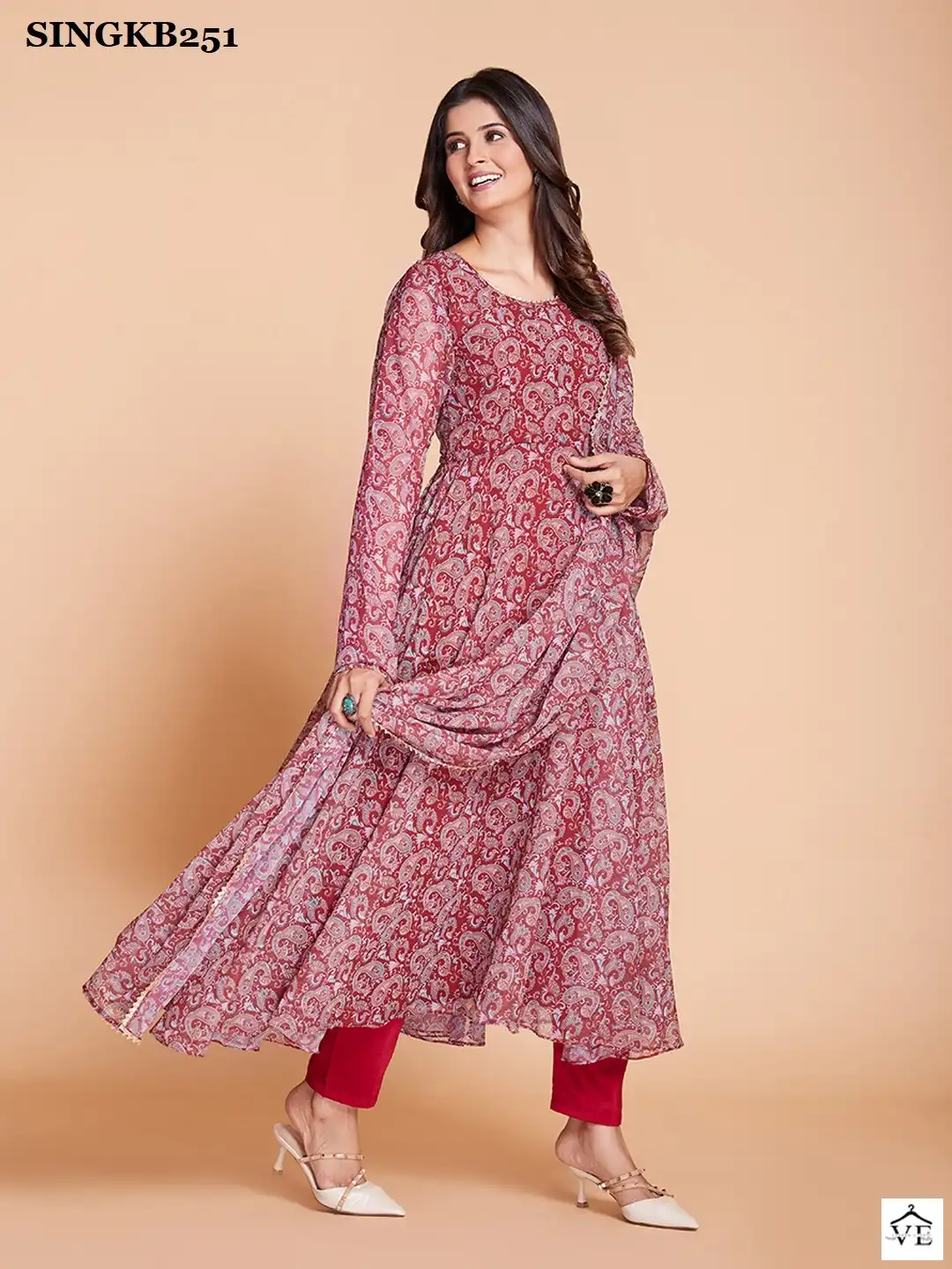 Arya Designs Singkb251 Faux Georgette Wholesale Readymade Salwar Suit Catalog — Wholesale Salwar Suits, MPA wholesale from Surat - Gallery Image 5
