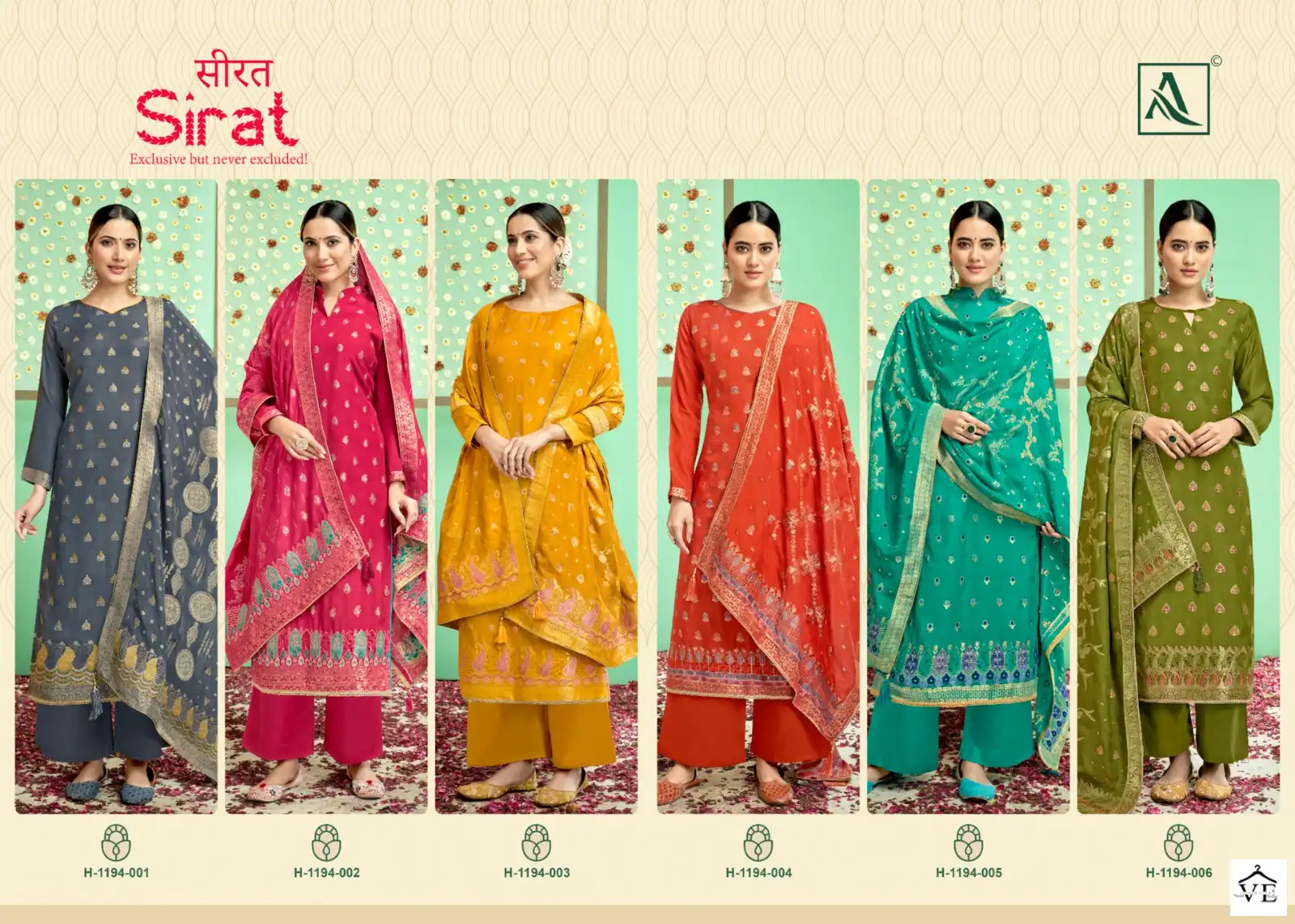 Alok Suits Sirat Edition Vol 2 Pure Viscose Jacquard Wholesale Salwar Suit Catalog — Wholesale Salwar Suits, MPA wholesale from Surat — view 7