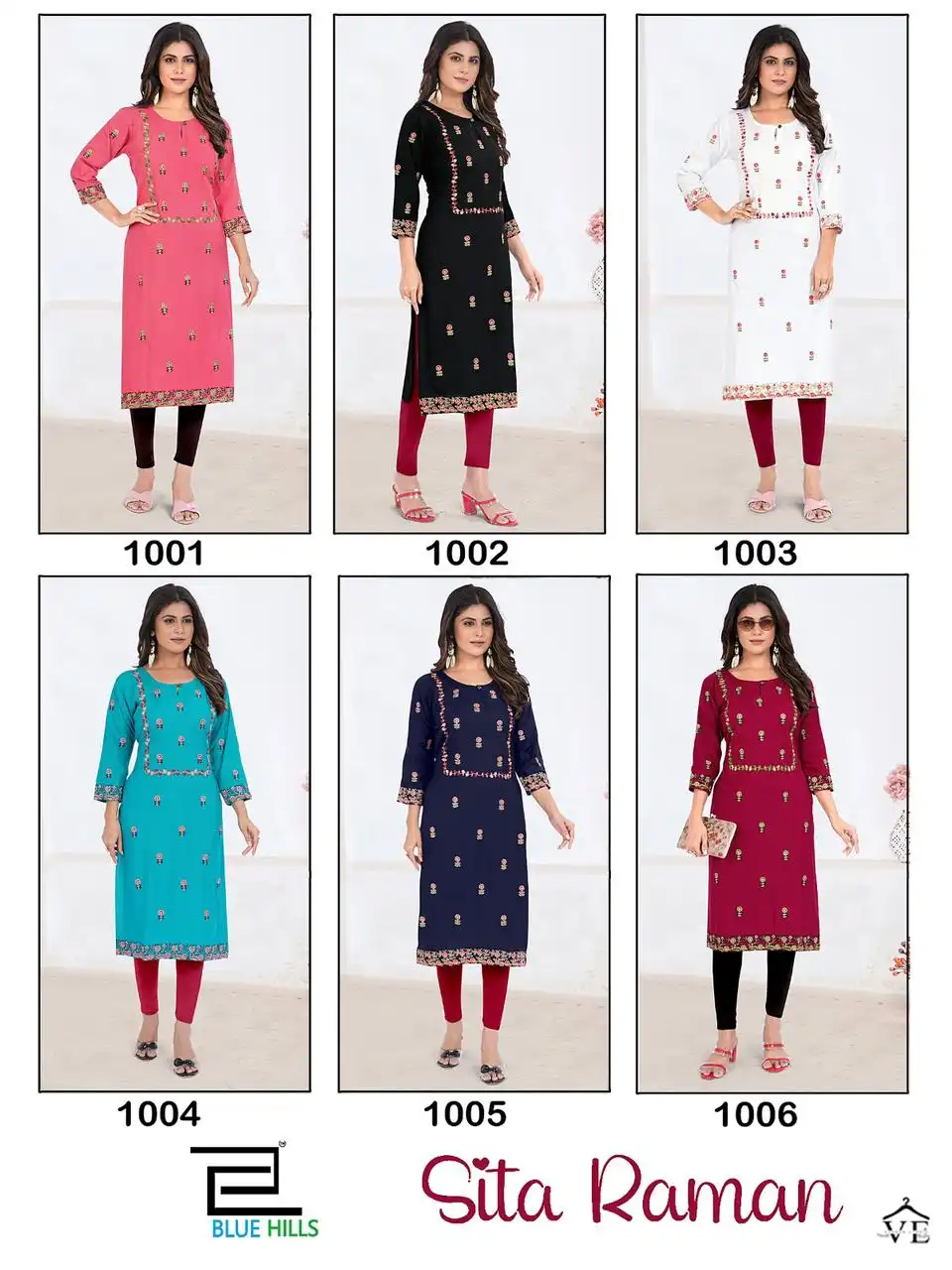 Blue Hills Sita Raman Rayon 14 Kg Wholesale Kurtis Catalog — Wholesale Kurtis, MPA wholesale from Surat — view 7