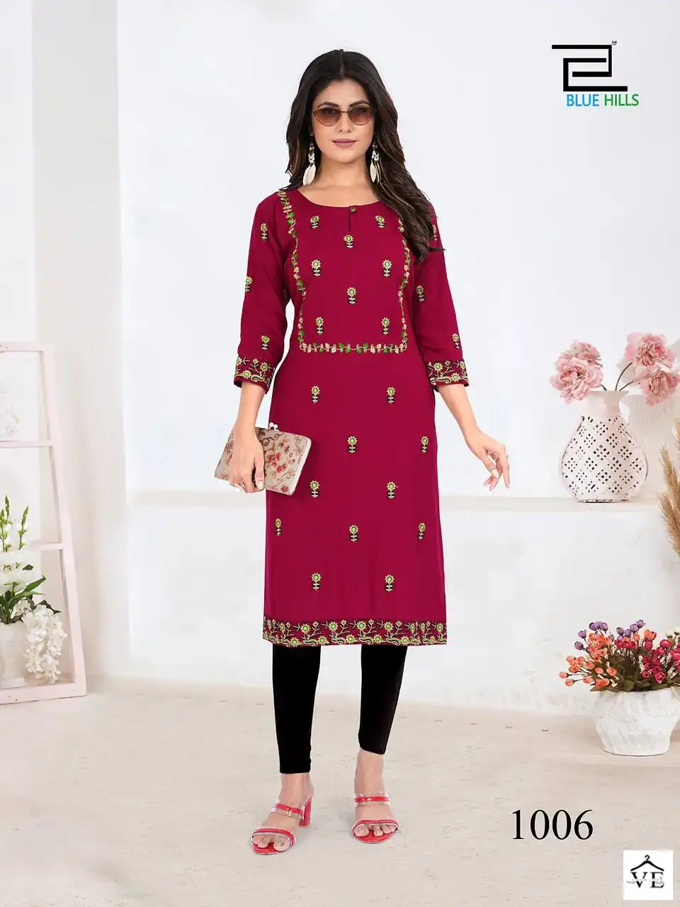 Blue Hills Sita Raman Rayon 14 Kg Wholesale Kurtis Catalog — Wholesale Kurtis, MPA wholesale from Surat - Gallery Image 5