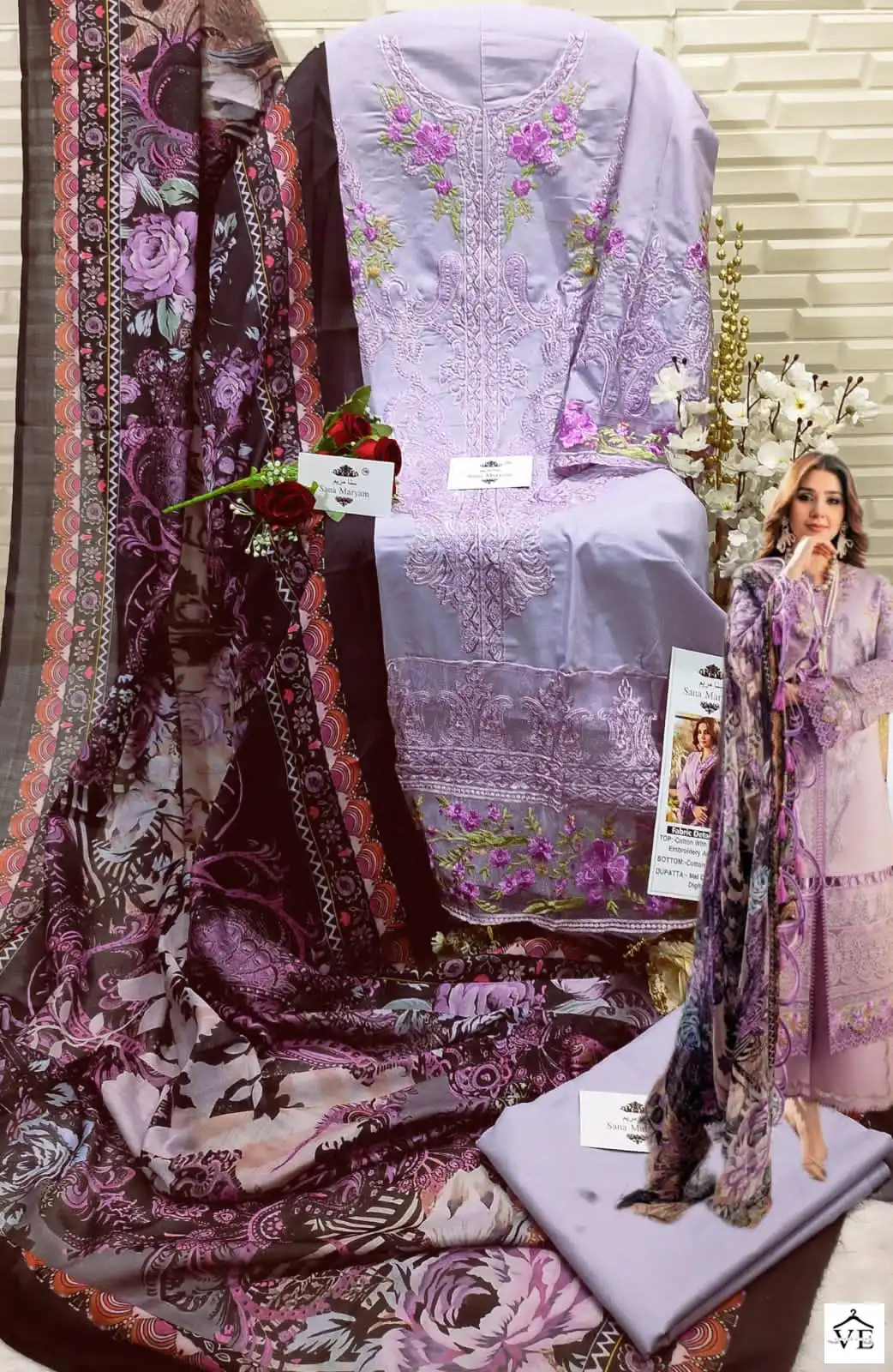 Sana Maryam SM-159 Cotton Wholesale Pakistani Suit — Wholesale Salwar Suits, MPA wholesale from Surat - Gallery Image 2