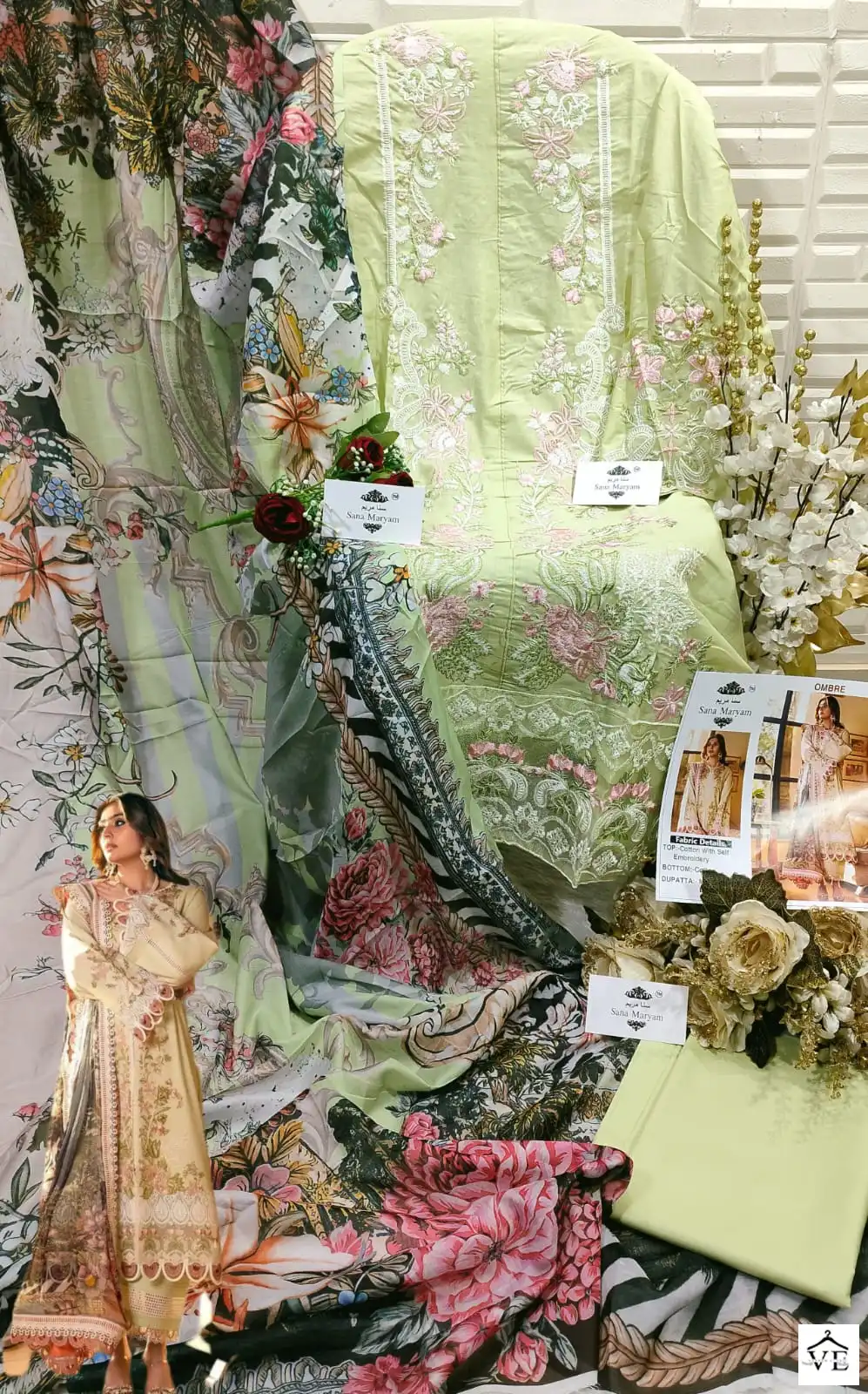 Sana Maryam SM-160 Cotton Wholesale Pakistani Suit — Wholesale Salwar Suits, MPA wholesale from Surat — view 4