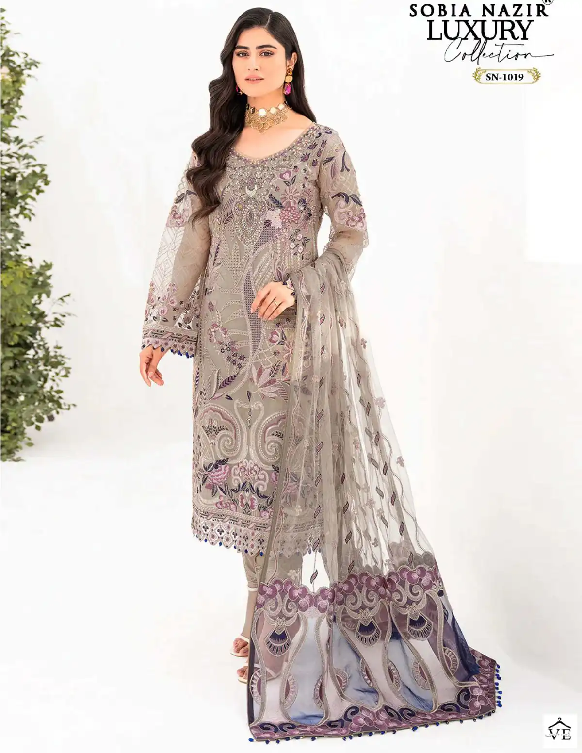 Sobia Nazir Sn 1019 Faux Georgette Wholesale Pakistani Salwar Suit Catalog — Wholesale Salwar Suits, MPA wholesale from Surat — view 1
