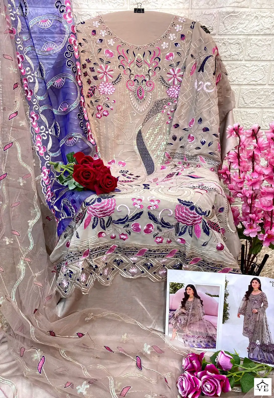 Sobia Nazir Sn 1019 Faux Georgette Wholesale Pakistani Salwar Suit Catalog — Wholesale Salwar Suits, MPA wholesale from Surat - Gallery Image 3