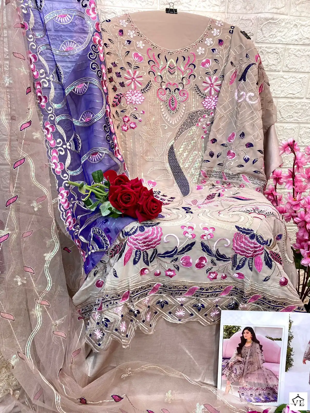 Sobia Nazir Sn 1019 Faux Georgette Wholesale Pakistani Salwar Suit Catalog — Wholesale Salwar Suits, MPA wholesale from Surat — view 5