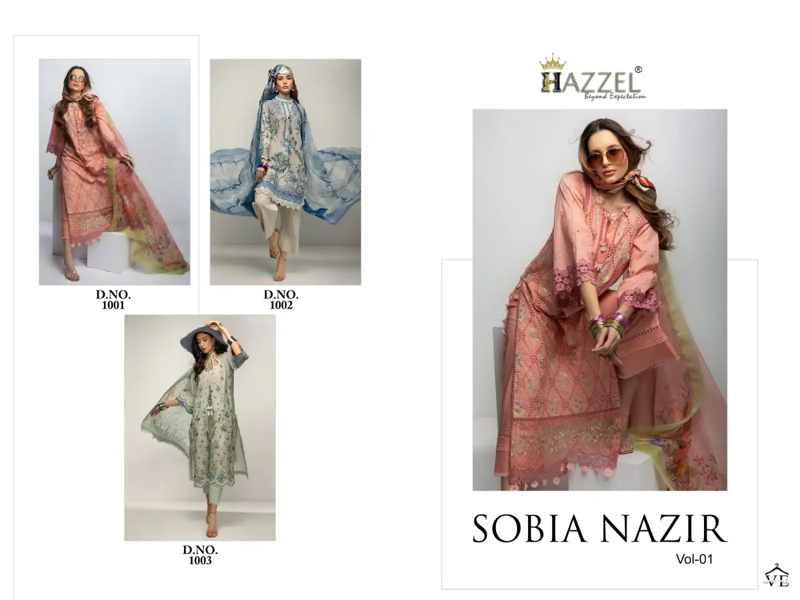 Hazzel Sobia Nazir Vol 1 Cotton Wholesale Designer Fancy Pakistani Salwar Suit Catalog — Wholesale Salwar Suits, MPA wholesale from Surat — view 4