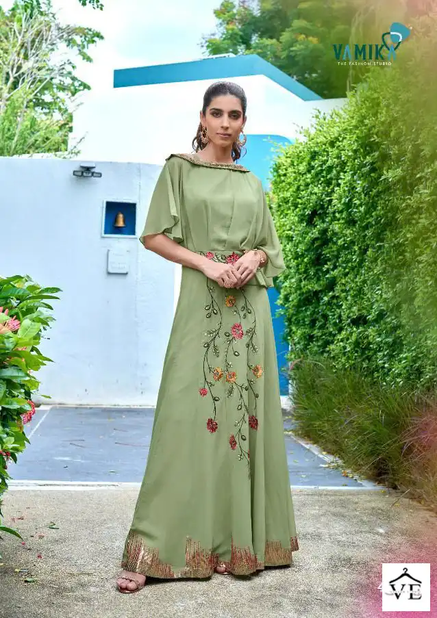 Vamika Sofiyan Heavy Georgette Wholesale Gown Catalog — Wholesale Kurtis, MPA wholesale from Surat — view 3