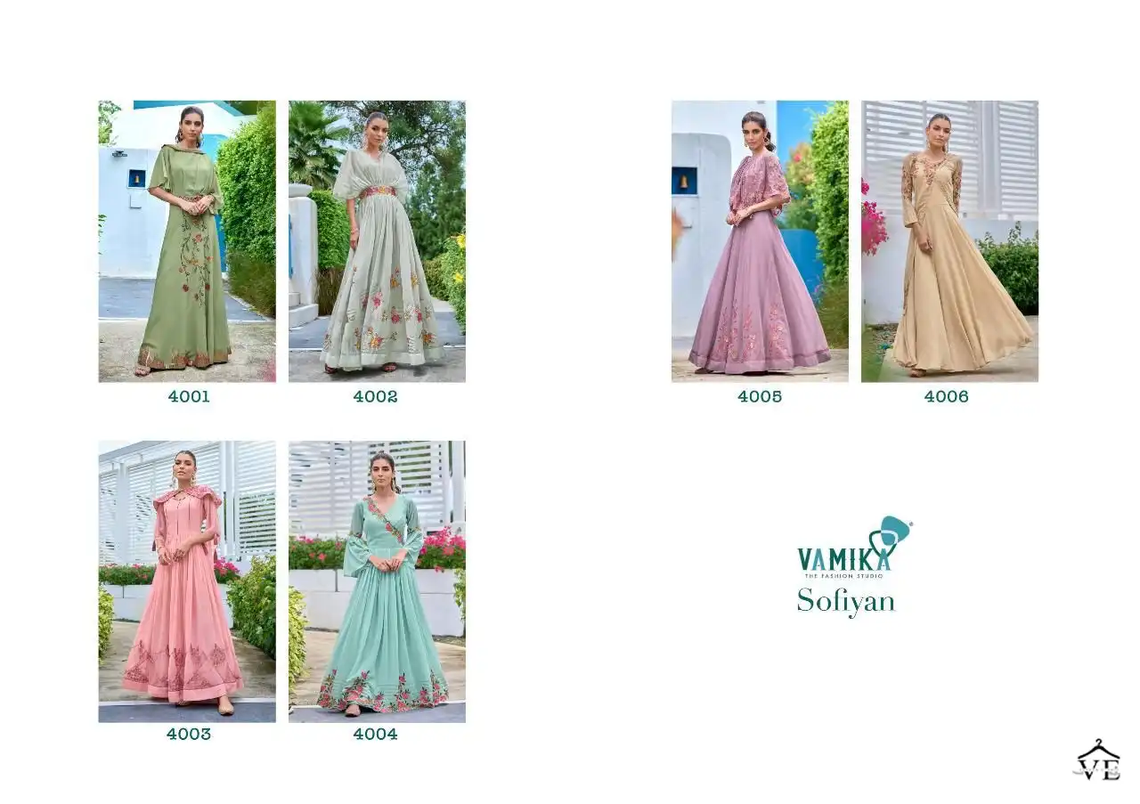 Vamika Sofiyan Heavy Georgette Wholesale Gown Catalog — Wholesale Kurtis, MPA wholesale from Surat — view 8