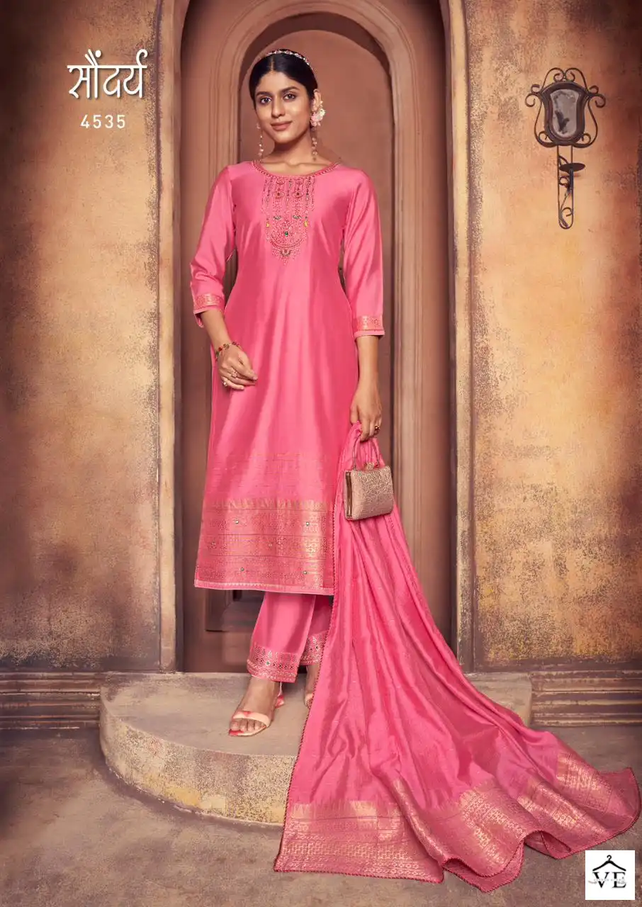 Rangoon Soundrya Viscose Jacquard Wholesale Readymade Suits Catalog — Wholesale Salwar Suits, Rangoon wholesale from Surat — view 6